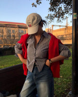 [MADE] Pippi, a slim checkered shirt blouse