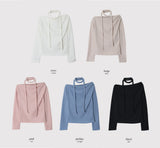 Drape One Shoulder Warm Knit +Tie Set (5color)