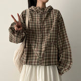 Legit Boxy String 2Way チェックパーカージャンパー