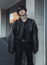 Ebonic Crop Leather MA-1