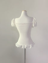ルディカ パフ フリル トップ (white)