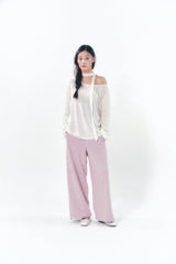 Knit Tie Long Sleeve Set Ivory