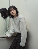 ローカルショルダーチェーンヘアリーニット