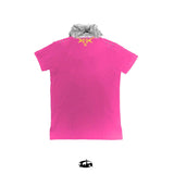 "BBY TECHBOI"ファーピンクポロTシャツ