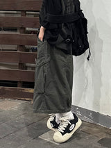 vintage washed cargo bermuda pants