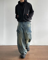 Contrast Highneck Hood Zip-up