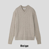 Cordrick V-neck cable knit