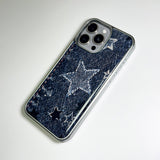 フェイドデニムスターダストスマホケース ダークインディゴ (SV_Epoxy)