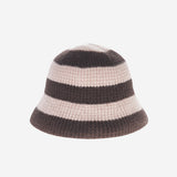 ストライプファジィバケットハット (Brown & Pink)