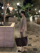 Look After Normal Leather Square Shoulder Tote Bag