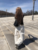 デンク シャーリング アイレット クロップ リップネック Tシャツ
