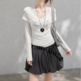 Rielle Cowl Graphic Layered T-shirt