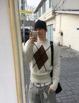 No.1493 D roll-up button KNIT (3color)