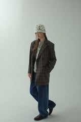 GLAM CHECK DOUBLE JACKET_BEIGE
