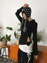 VELVET SNAP WIDE PANTS