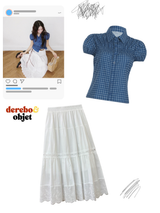 Cotton Punching Banded Waist Long Skirt