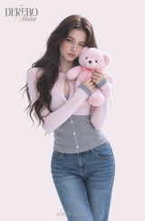Rosy Moore Pink Gray Layered Tee
