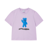 25SS ALIEN BEAR CROP SHORT SLEEVE T-SHIRT LIGHT PURPLE
