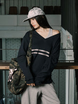 COZY VネックL/S (ネイビー)
