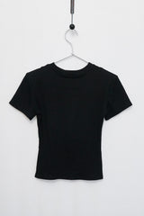 リボンプリンティングTシャツ (ブラック)