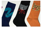 Geometric color block casual and comfortable multi-color animal print socks