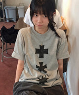 MMスリーシンボルロゴTシャツ (MELANGE GRAY)
