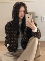 #Bear Dot Boa Fleece 2WAY Hood Jumper (3color)