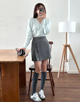 Lensi V-neck basic knit cardigan