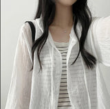 Wanu linen button hooded cardigan