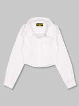 Crop Double Collar Shirts (White)