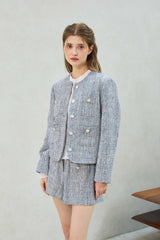 CHERISH TWEED JACKET / SKY BLUE