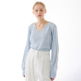 リネンボレロニットカーディガン SKY BLUE