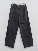 121 One Tuck Cotton Wide Pants