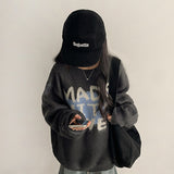 May Baguette Embroidered Lettering Fleece Campcap