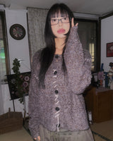 (3color) Mongle Stitch Hairy Loose Cardigan