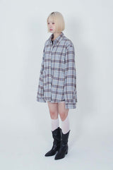  BIG POCKET CHECK SHIRT_BLUE