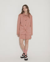 FAUX SUEDE STUDS JACKET [PINK]