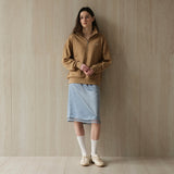 Half-Zip Sweatshirt_Beige