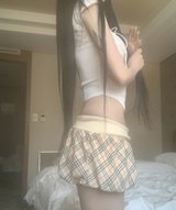 Chechena ベージュチェックスカート