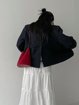 Back-button Single Loose-fit Short Jacket