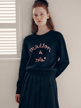 MAISON DE ROLA エンブロイダリーニット ブラック