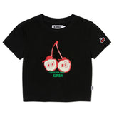 KIRSH X TOKYO BIG CHERRY CROP T-SHIRT - BLACK