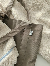 コーデュロイシンプルラインバッグ (khaki gray)
