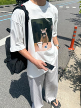 [A-S0256] ラクーンフォト半袖Tシャツ (2色)