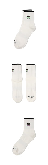 RAINBOW EMBROIDERY ANKLE SOCKS【BLACK】