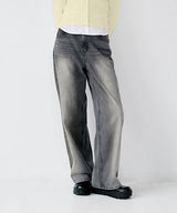 KIRSH プレーンサンドウォッシングワイドフィットデニムパンツ [GRAY]