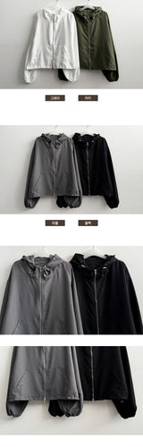 V-key String Windbreaker Hooded Jumper