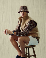 ストレンジャークラシックフィットコットン刺繍ロングスリーブシャツ (Brown Check)