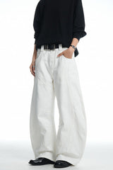 White Deconstructed Blade Jeans