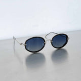 Blue Tint Oval Sunglasses